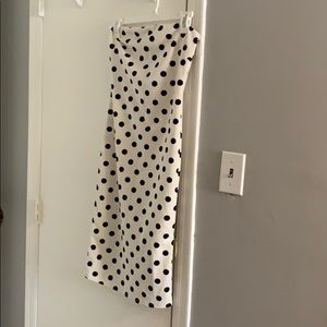White dress with black Polk dots